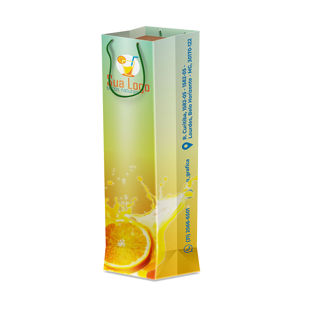 Sacolas Personalizadas Duplex 221g Branco para Garrafas