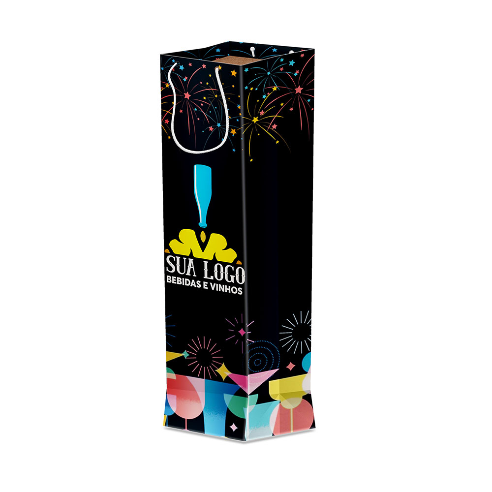 Sacolas Personalizadas Duplex 221g Branco para Garrafas