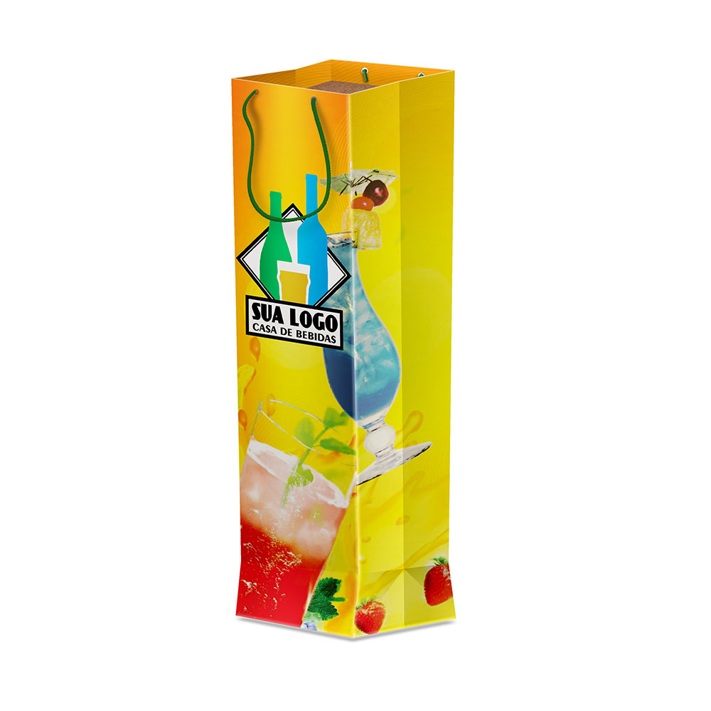 Sacolas Personalizadas Duplex 221g Branco para Garrafas