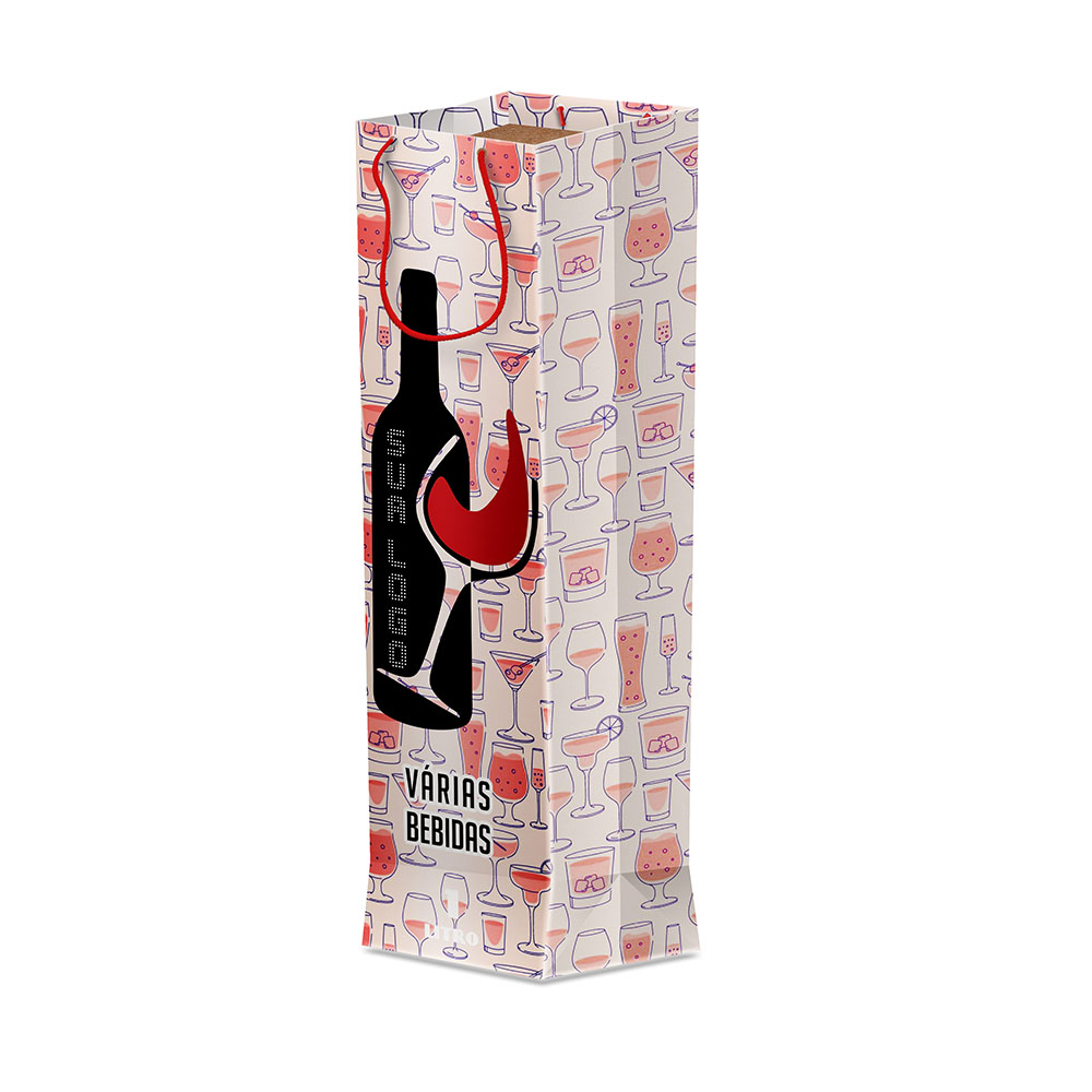 Sacolas Personalizadas Duplex 221g Branco para Garrafas