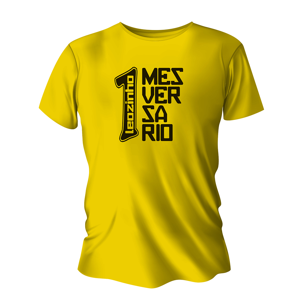 Camisa de Algodão Amarela Impressão Silk A4 (Tamanhos Diversos)