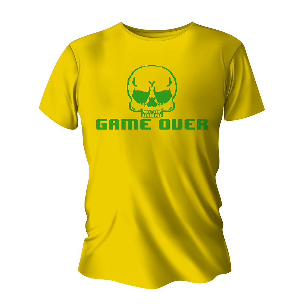 Camisa de Algodão Amarela Impressão Silk A4 (Tamanhos Diversos)