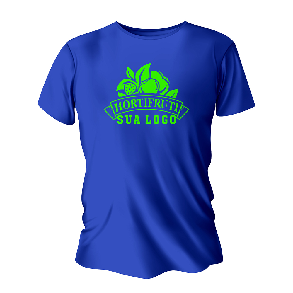 Camisa de Algodão Azul Royal Impressão Silk A4 (Tamanhos Diversos)