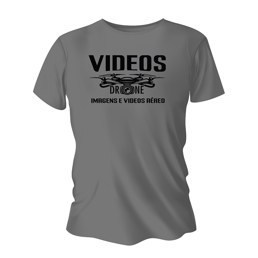 Camisa de Algodão Cinza Impressão Silk A4 (Tamanhos Diversos)