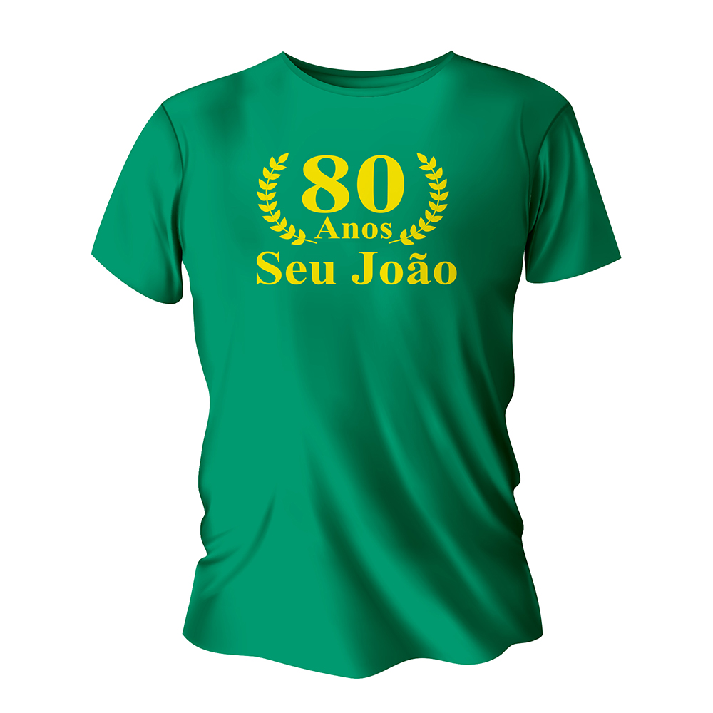 Camisa de Algodão Verde Bandeira Impressão Silk A4 (Tamanhos Diversos)