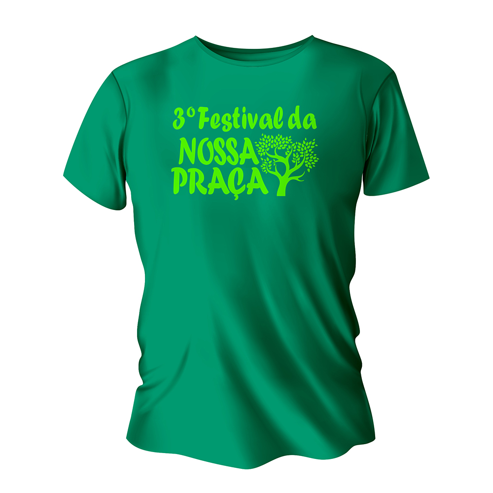 Camisa de Algodão Verde Bandeira Impressão Silk A4 (Tamanhos Diversos)