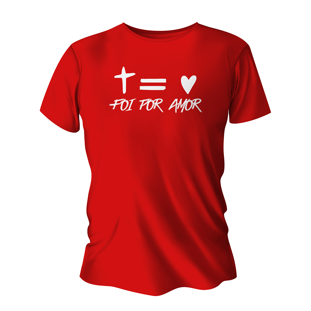 Camisa de Algodão Vermelha Impressão Silk A4 (Tamanhos Diversos)