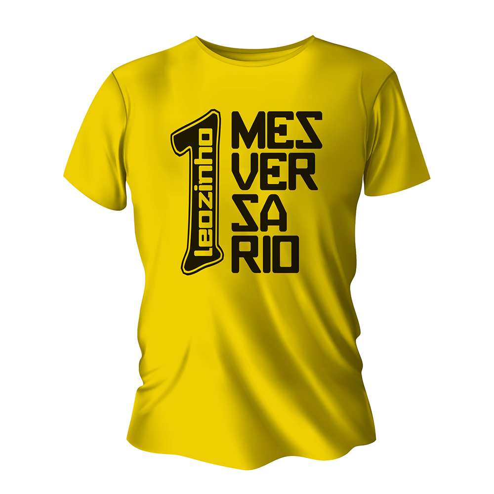 Camisa de Algodão Amarela Impressão Silk A3 (Tamanhos Diversos)