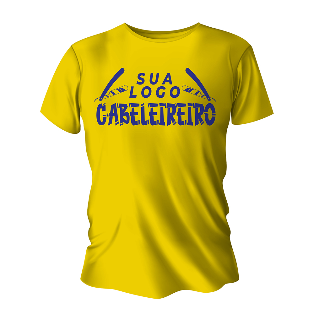 Camisa de Algodão Amarela Impressão Silk A3 (Tamanhos Diversos)