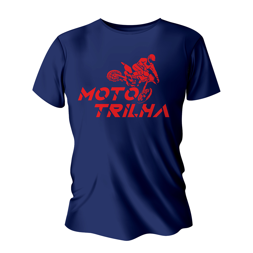 Camisa de Algodão Azul Marinho Impressão Silk A3 (Tamanhos Diversos)