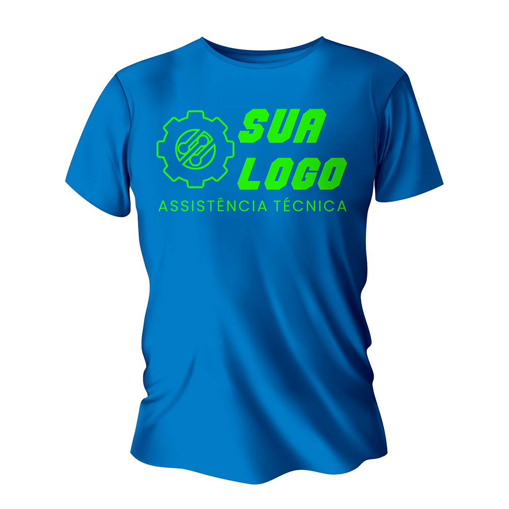 Camisa de Algodão Azul Sky Impressão Silk A3 (Tamanhos Diversos)