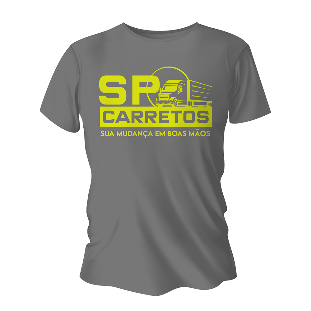 Camisa de Algodão Cinza Impressão Silk A3 (Tamanhos Diversos)