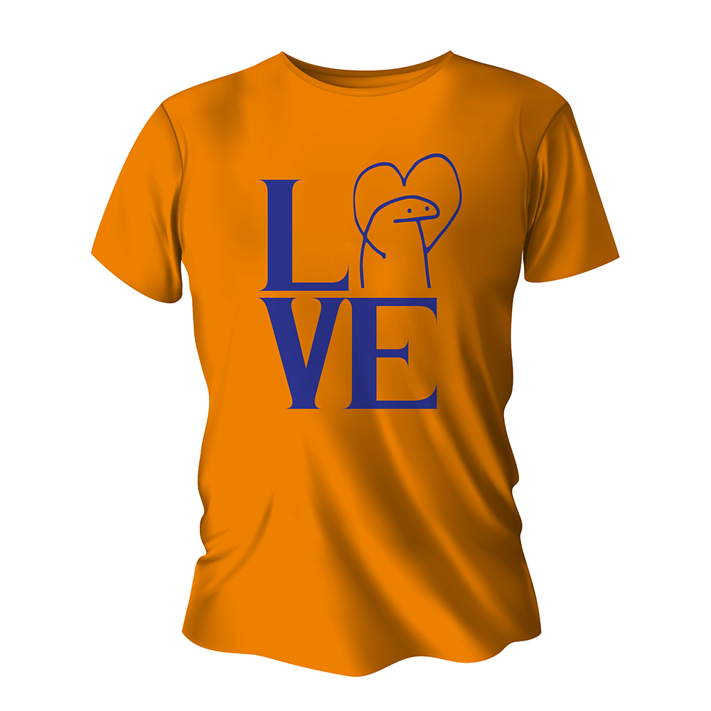 Camisa de Algodão Laranja Impressão Silk A3 (Tamanhos Diversos)