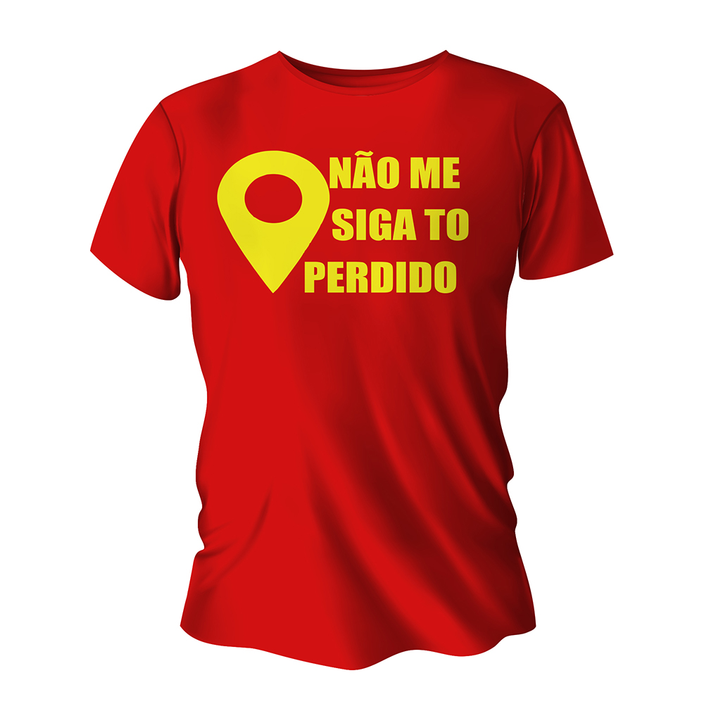 Camisa de Algodão Vermelha Impressão Silk A3 (Tamanhos Diversos)