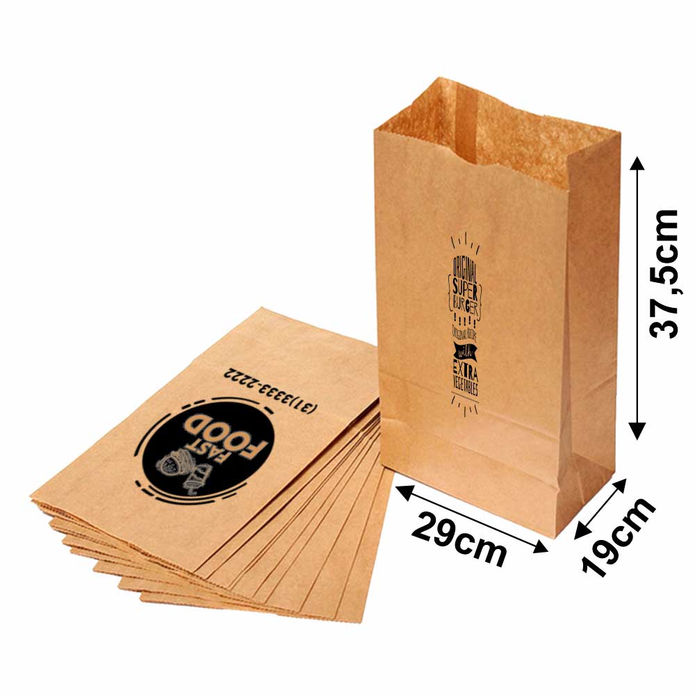 Saco Para Delivery 80g 1x0 Tamanho GG (290x375mm)