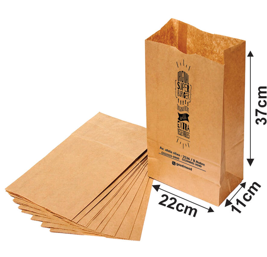 Saco Para Delivery 80g 1x0 Tamanho M (220x370mm)