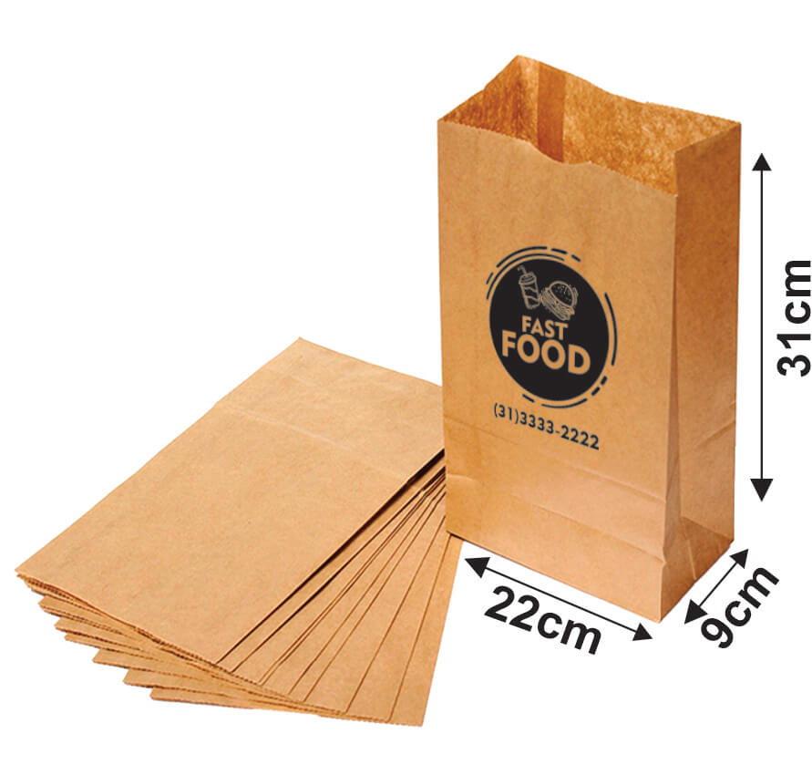 Saco Para Delivery 80g 1x0 Tamanho P (220x310mm)