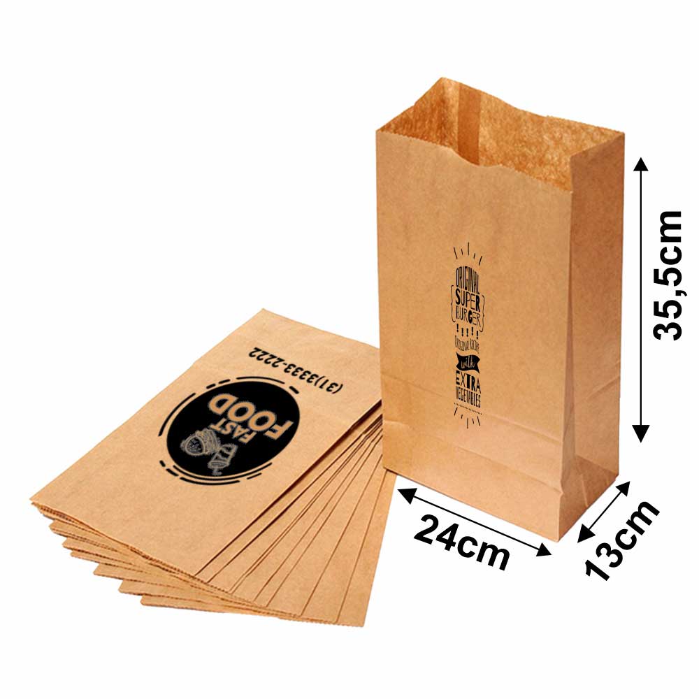 Saco Para Delivery 80g 1x0 Tamanho M (240x355mm)