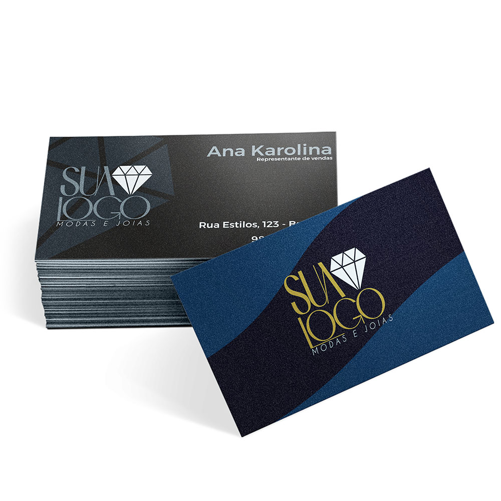 Cartões de Visita Papéis Especiais Silver Lux 300g Sem Verniz