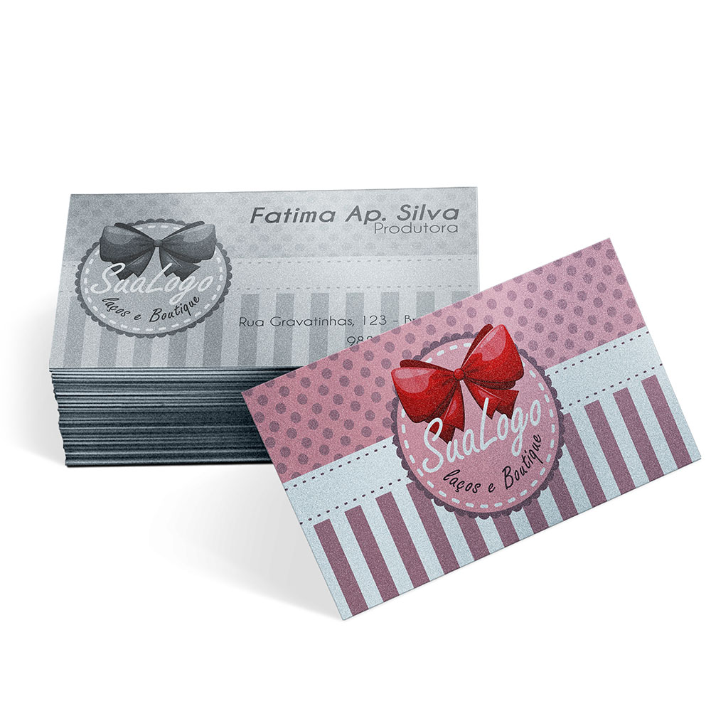 Cartões de Visita Papéis Especiais Silver Lux 300g Sem Verniz