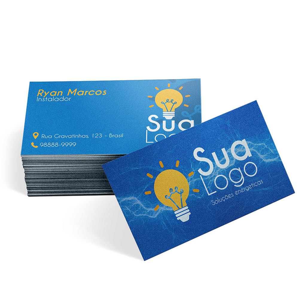 Cartões de Visita Papéis Especiais Silver Lux 300g Sem Verniz