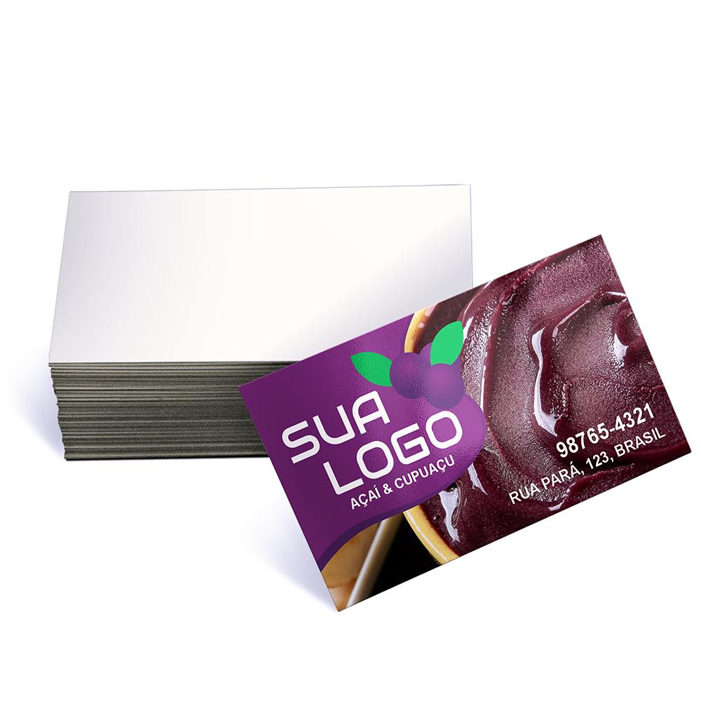 Cartões De Visita Supremo 255g Verniz Uv Total Frente