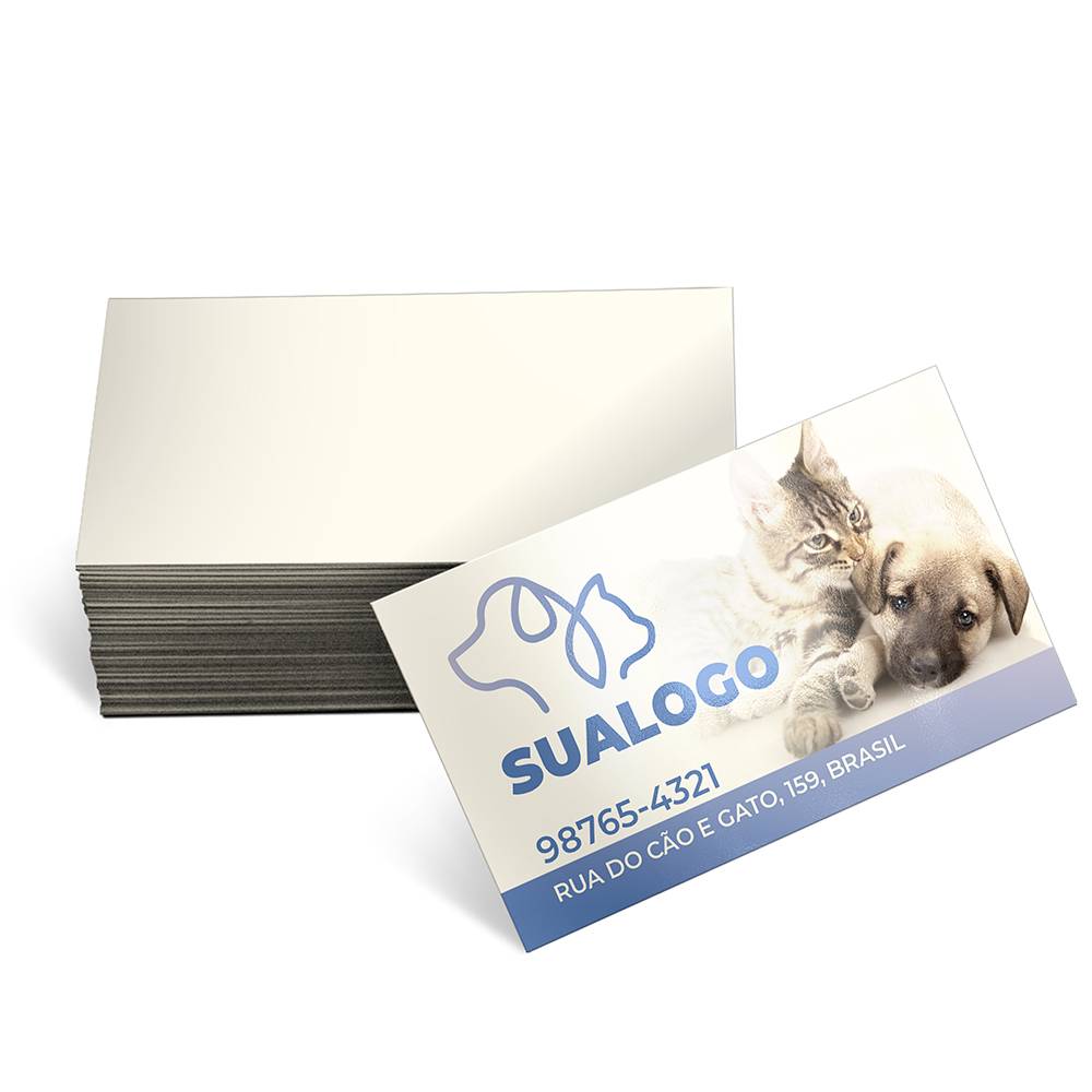Cartões De Visita Supremo 305g Verniz Uv Total Frente
