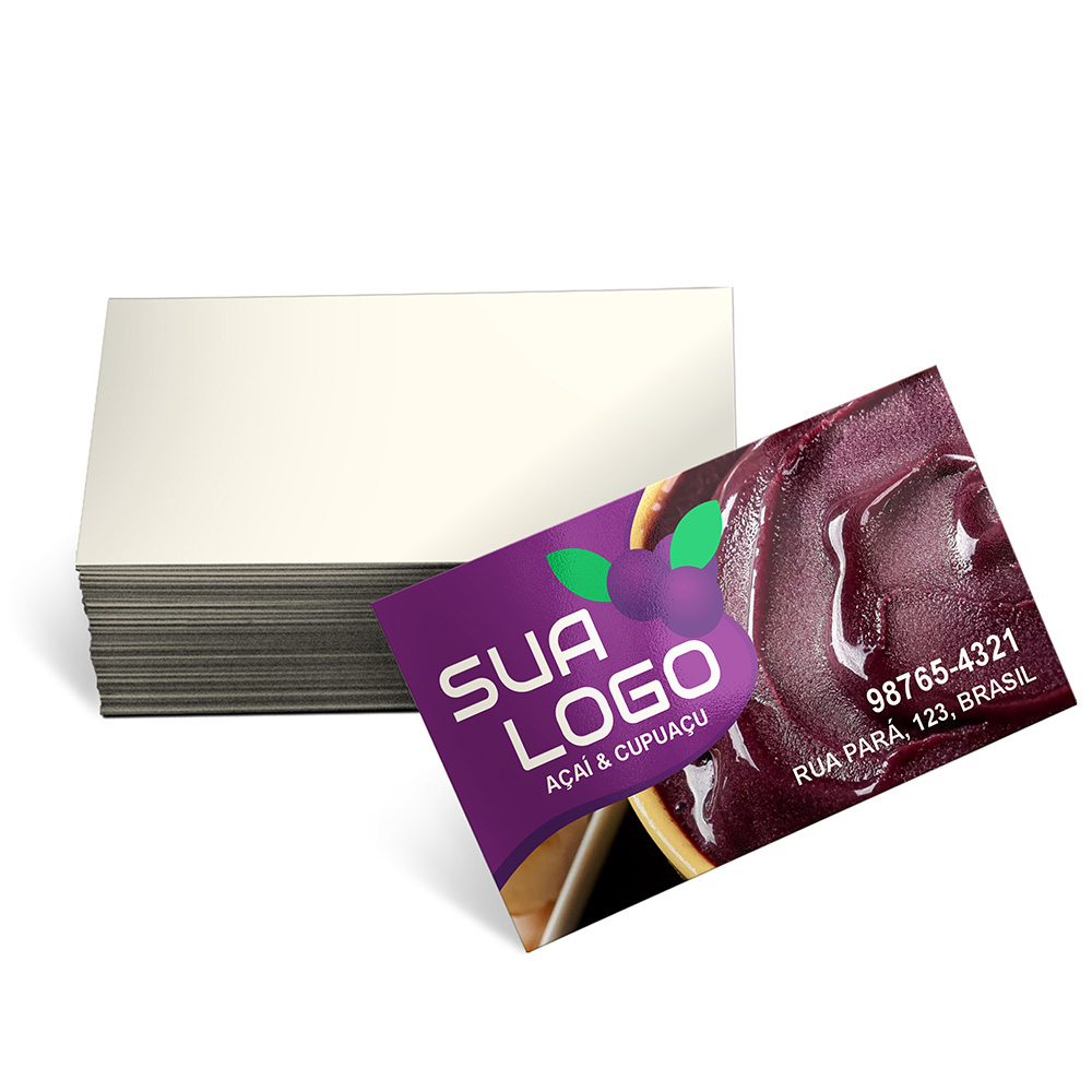 Cartões De Visita Supremo 305g Verniz Uv Total Frente