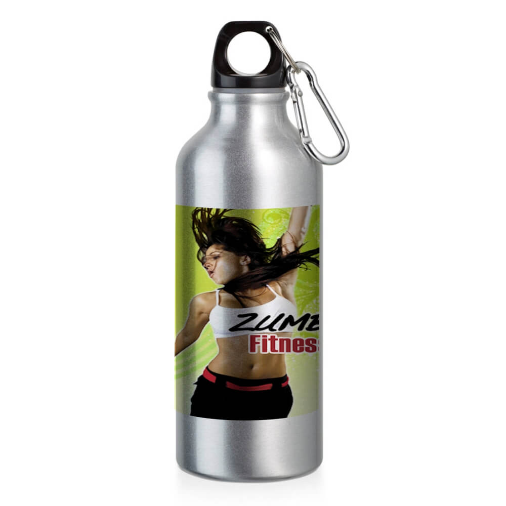 Squeeze De Alumínio Modelo Erald Com Mosquetão Sublimação 500ml (Cromada)