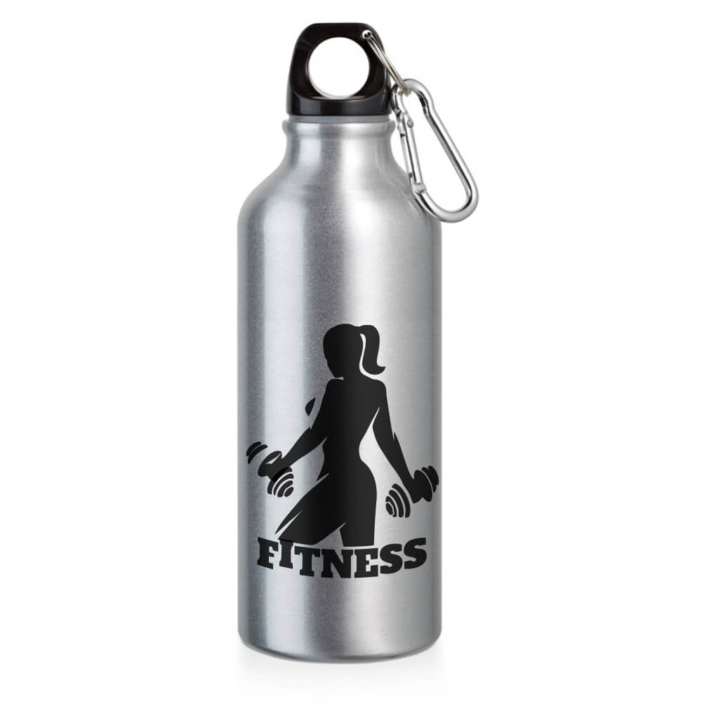 Squeeze De Alumínio Modelo Erald Com Mosquetão Sublimação 500ml (Cromada)