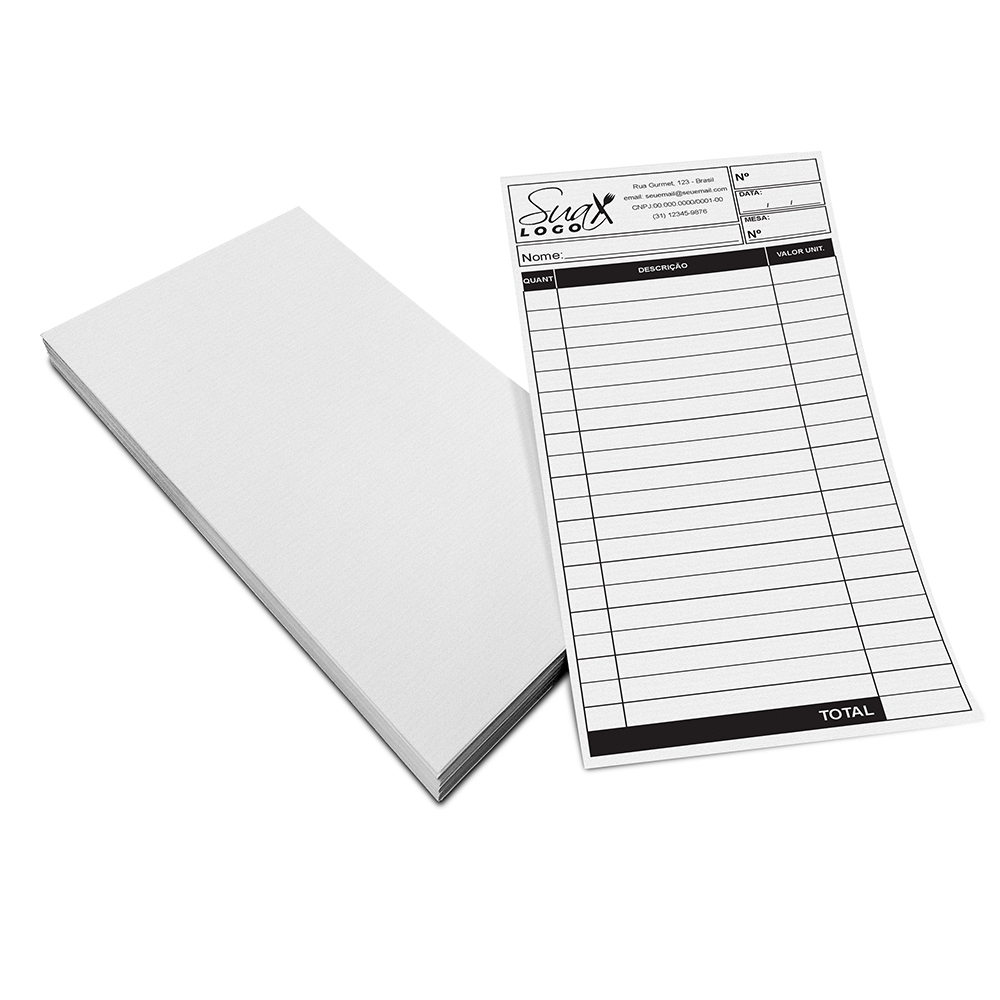 Comandas Apergaminhado 75g (100x210mm)