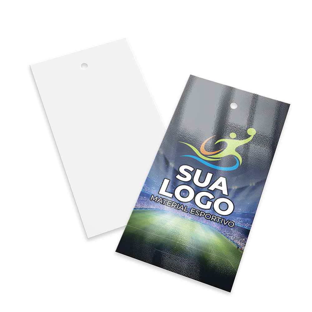 Tags Padrão Furo Couchê 250g Verniz Uv Total Frente (91x51mm)