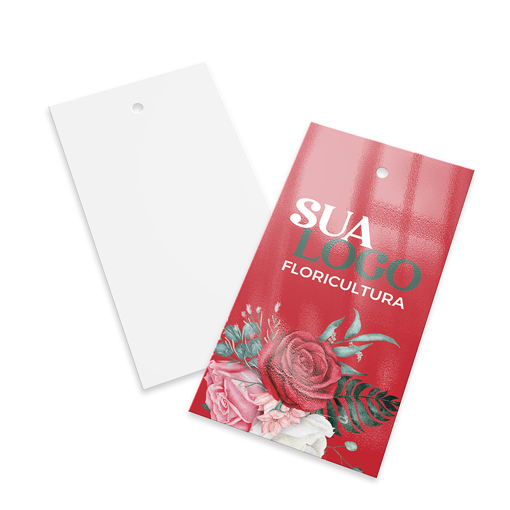 Tags Padrão Furo Couchê 250g Verniz Uv Total Frente (91x51mm)