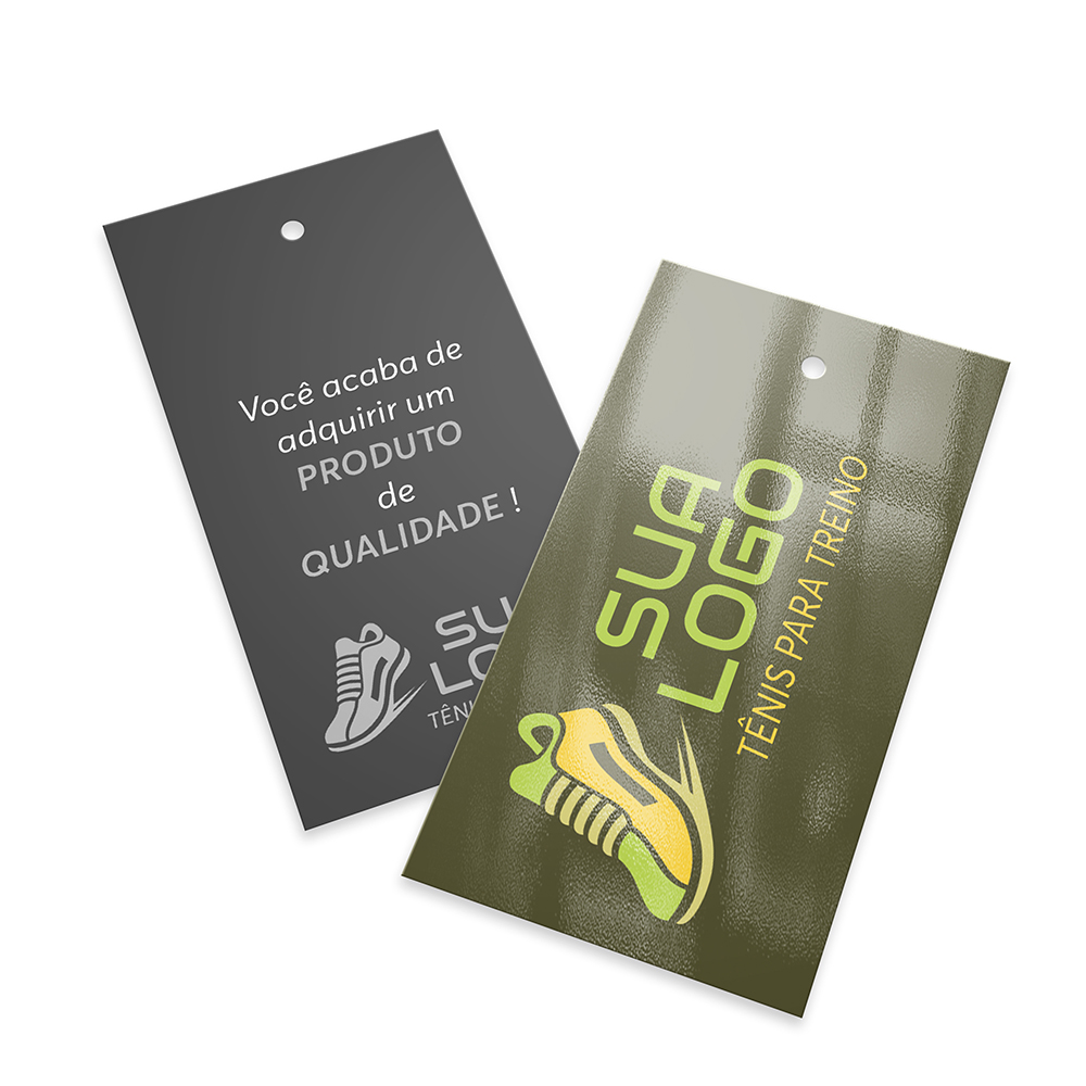 Tags Padrão Furo Couchê 250g Verniz Uv Total Frente (91x51mm)