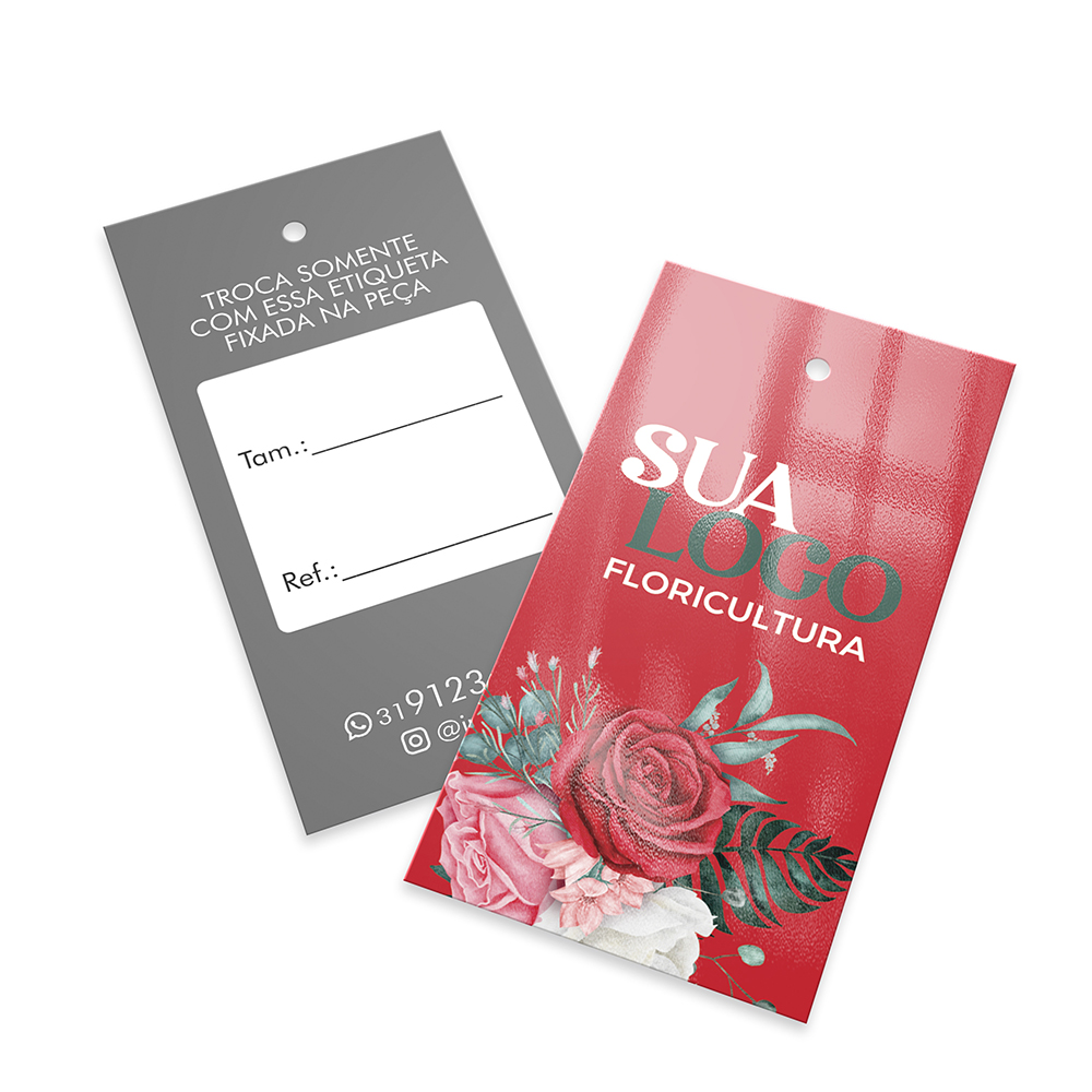 Tags Padrão Furo Couchê 250g Verniz Uv Total Frente (91x51mm)