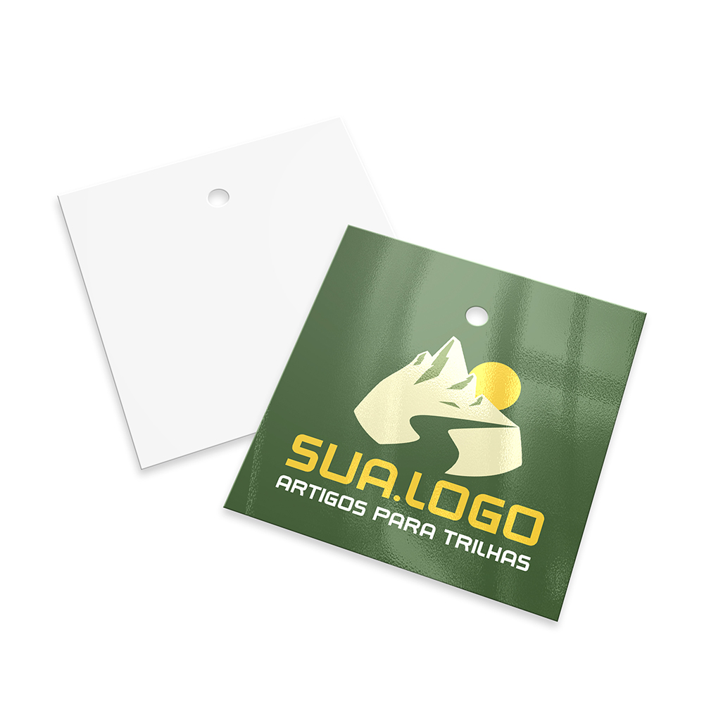 Tags Padrão Furo Couchê 250g Verniz Uv Total Frente (45x51mm)