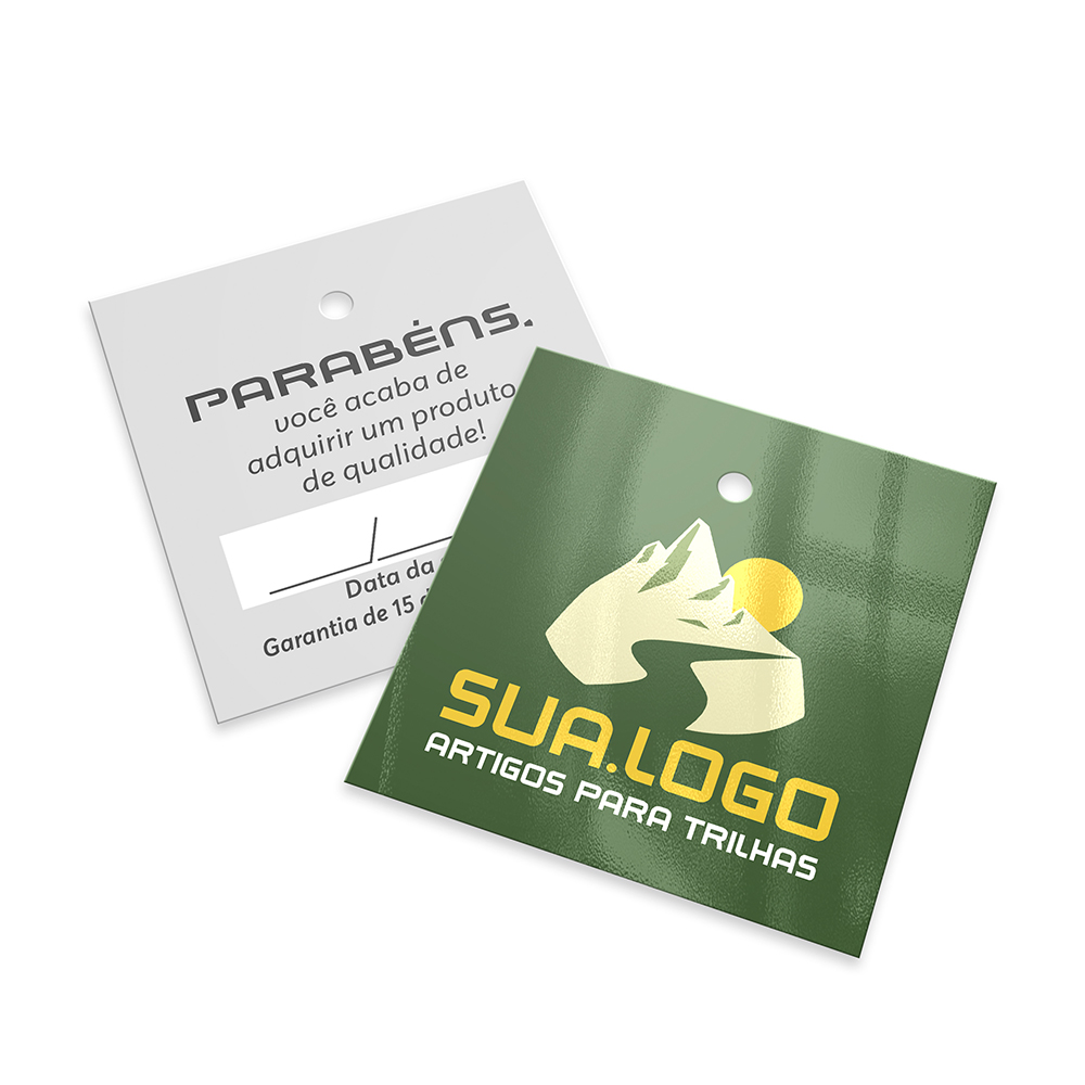 Tags Padrão Furo Couchê 250g Verniz Uv Total Frente (45x51mm)