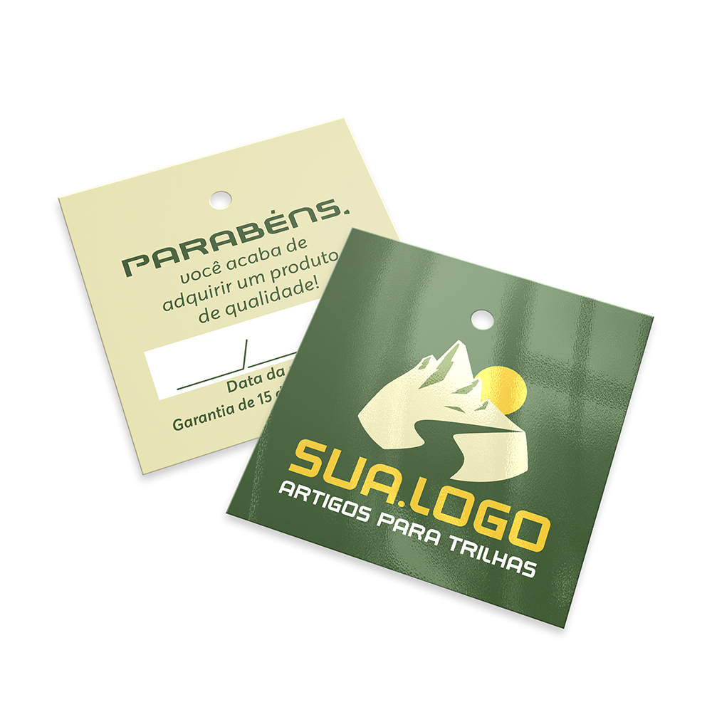 Tags Padrão Furo Couchê 250g Verniz Uv Total Frente (45x51mm)