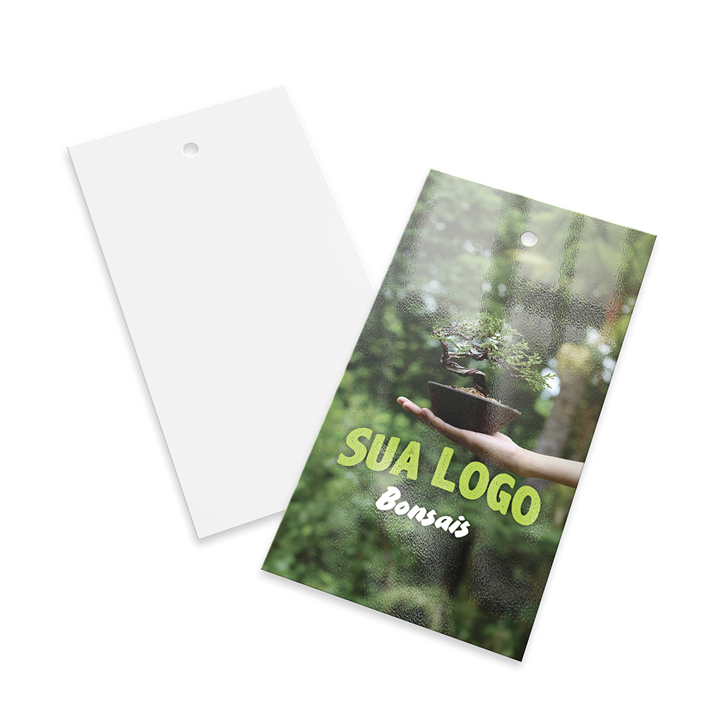 Tags Padrão Furo Couchê 250g Verniz Uv Total Frente (91x51mm)