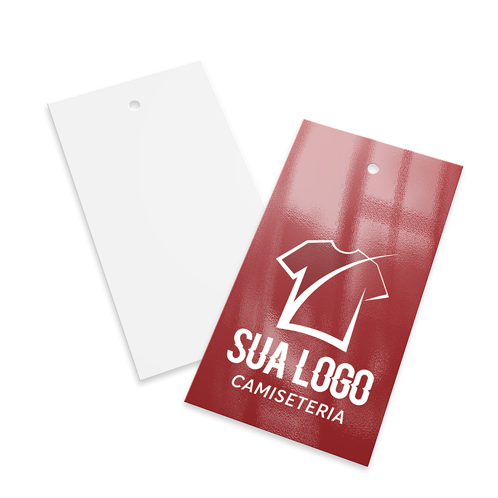 Tags Padrão Furo Couchê 250g Verniz Uv Total Frente (91x51mm)