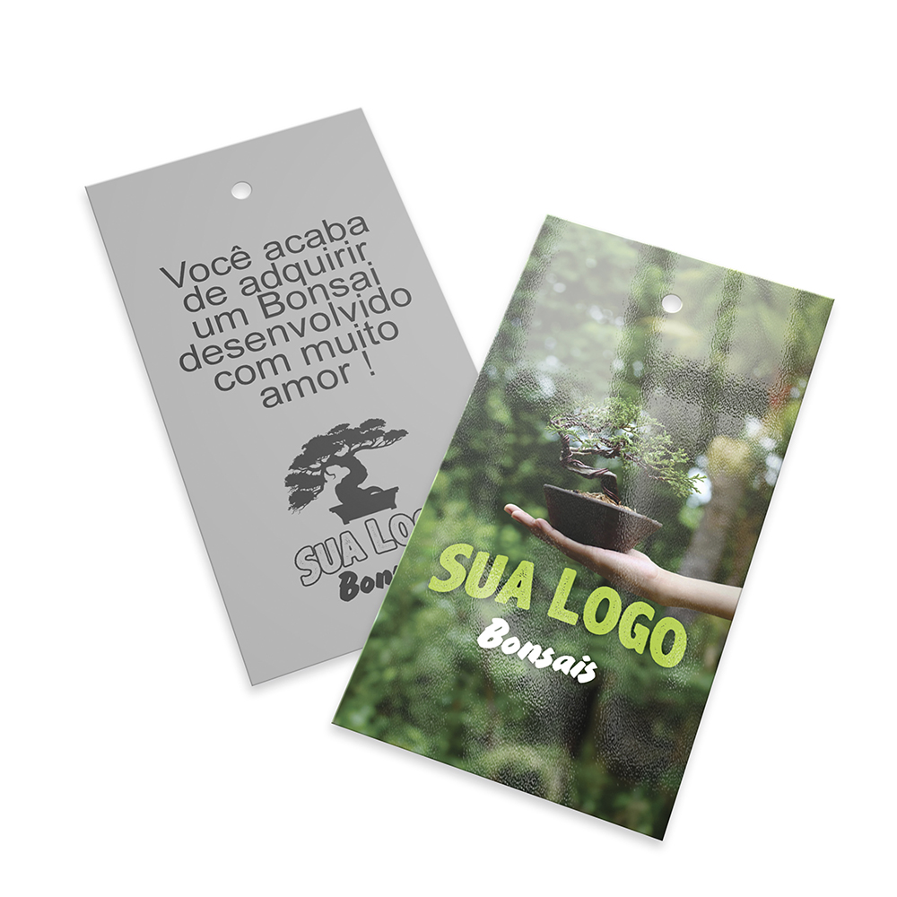 Tags Padrão Furo Couchê 250g Verniz Uv Total Frente (91x51mm)