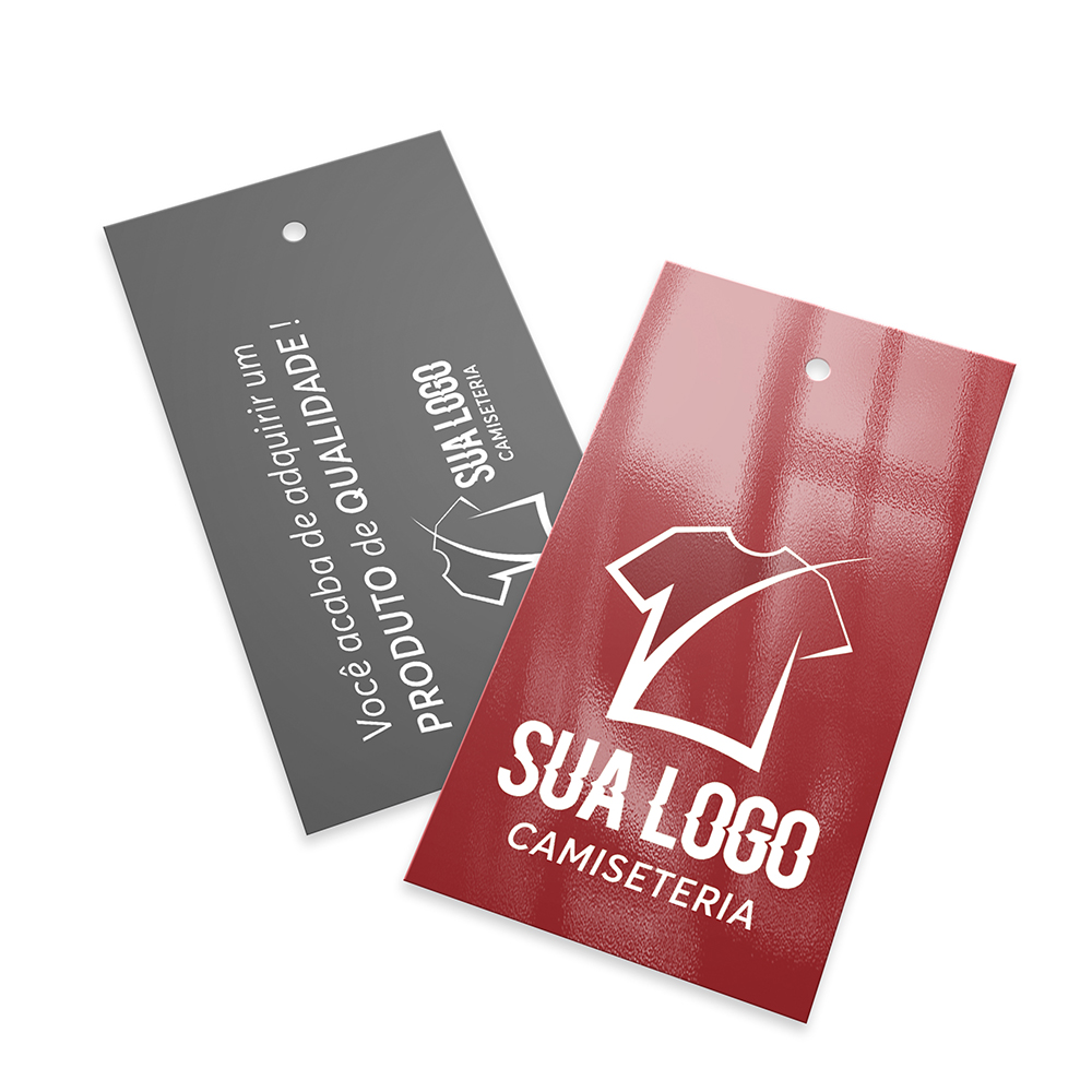 Tags Padrão Furo Couchê 250g Verniz Uv Total Frente (91x51mm)