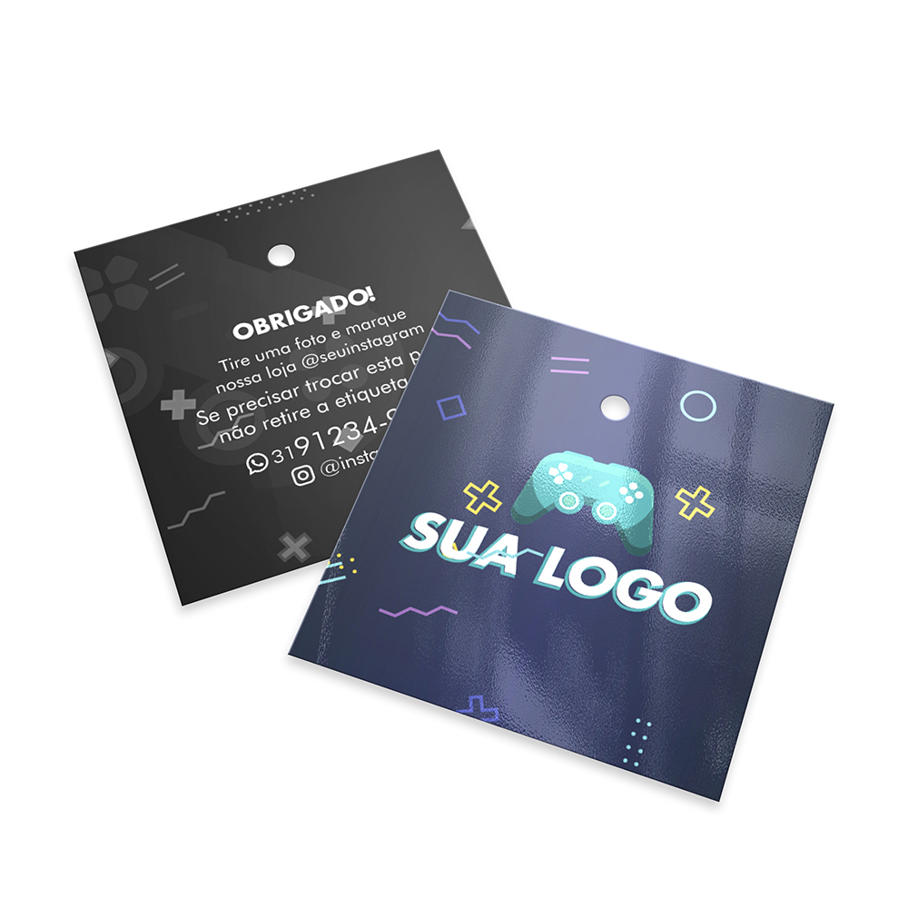 Tags Padrão Furo Couchê 250g Verniz Uv Total Frente (45x51mm)
