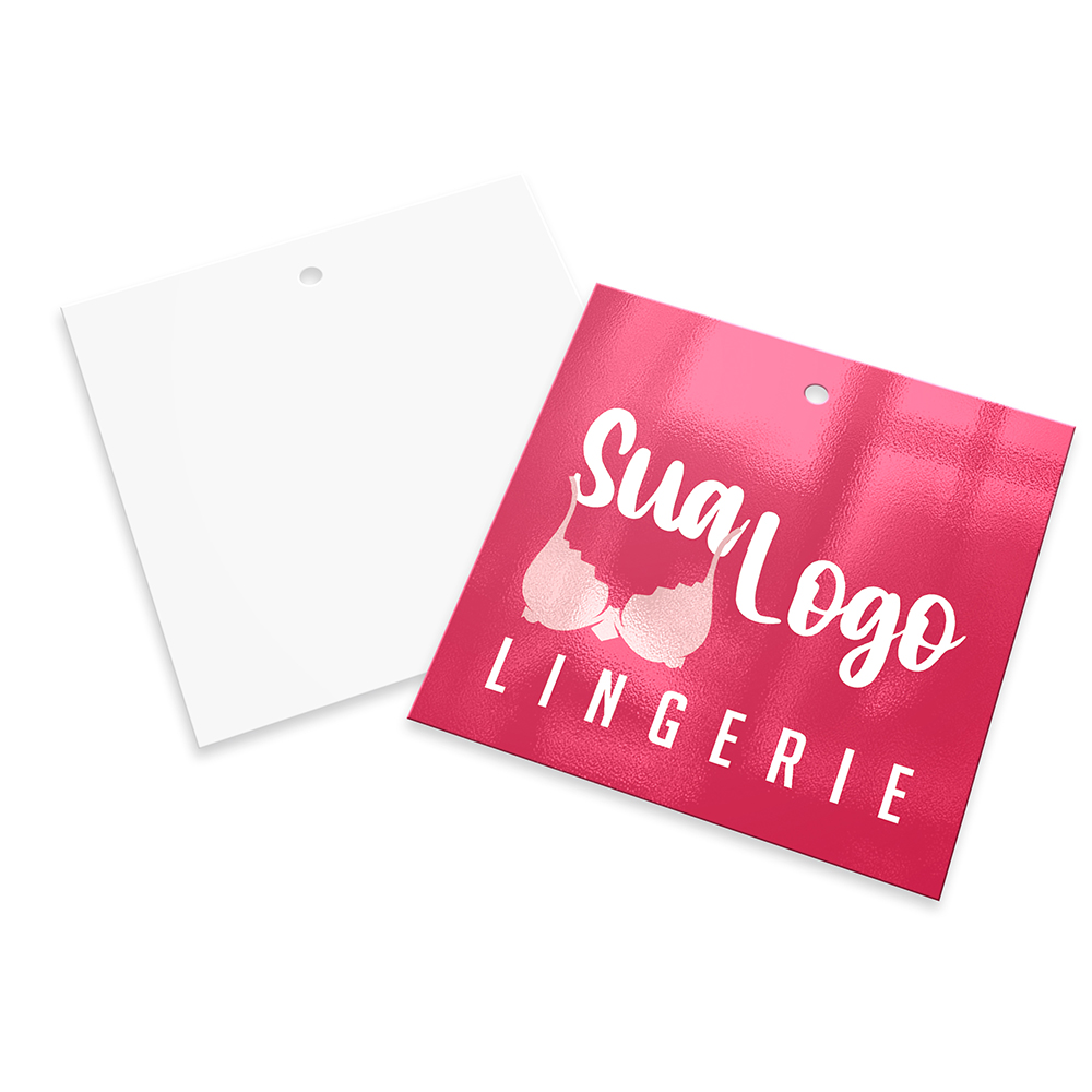 Tags Padrão Furo Couchê 250g Verniz Uv Total Frente (91x102mm)