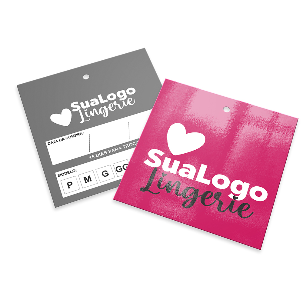 Tags Padrão Furo Couchê 250g Verniz Uv Total Frente (91x102mm)