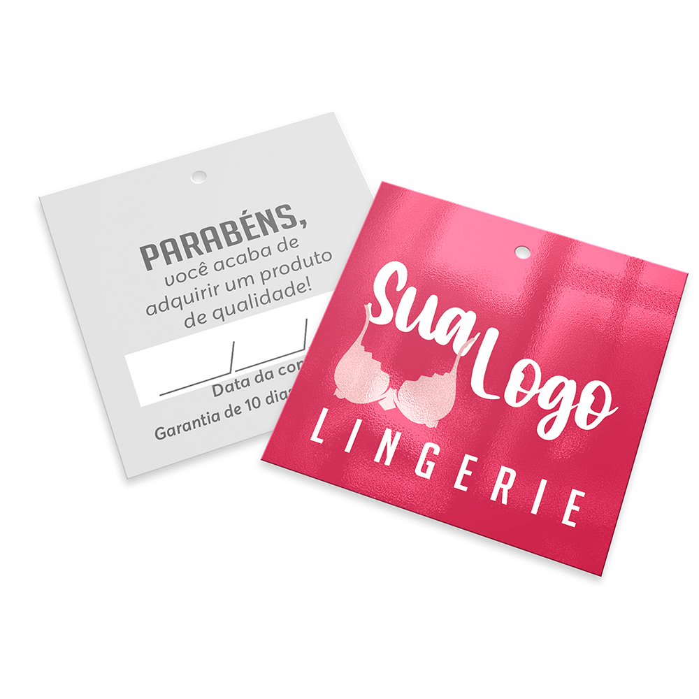 Tags Padrão Furo Couchê 250g Verniz Uv Total Frente (91x102mm)
