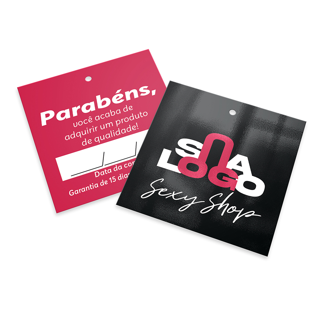 Tags Padrão Furo Couchê 250g Verniz Uv Total Frente (91x102mm)