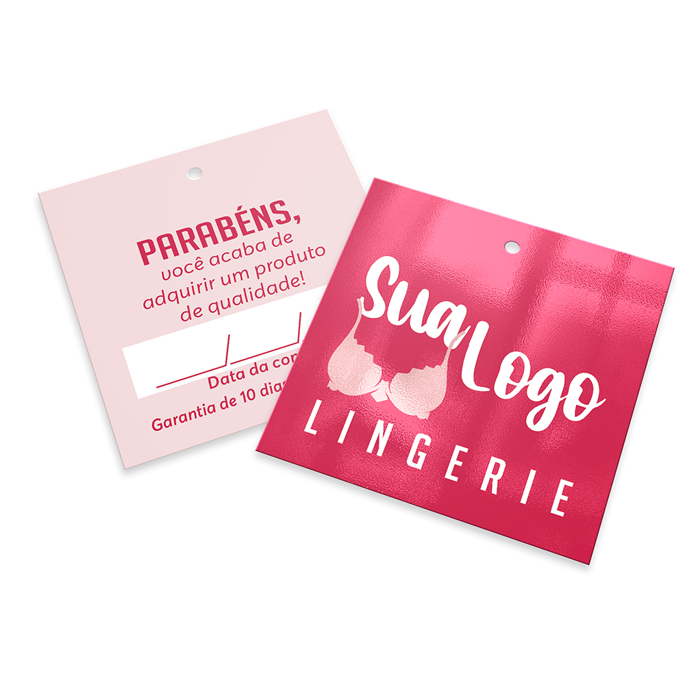 Tags Padrão Furo Couchê 250g Verniz Uv Total Frente (91x102mm)