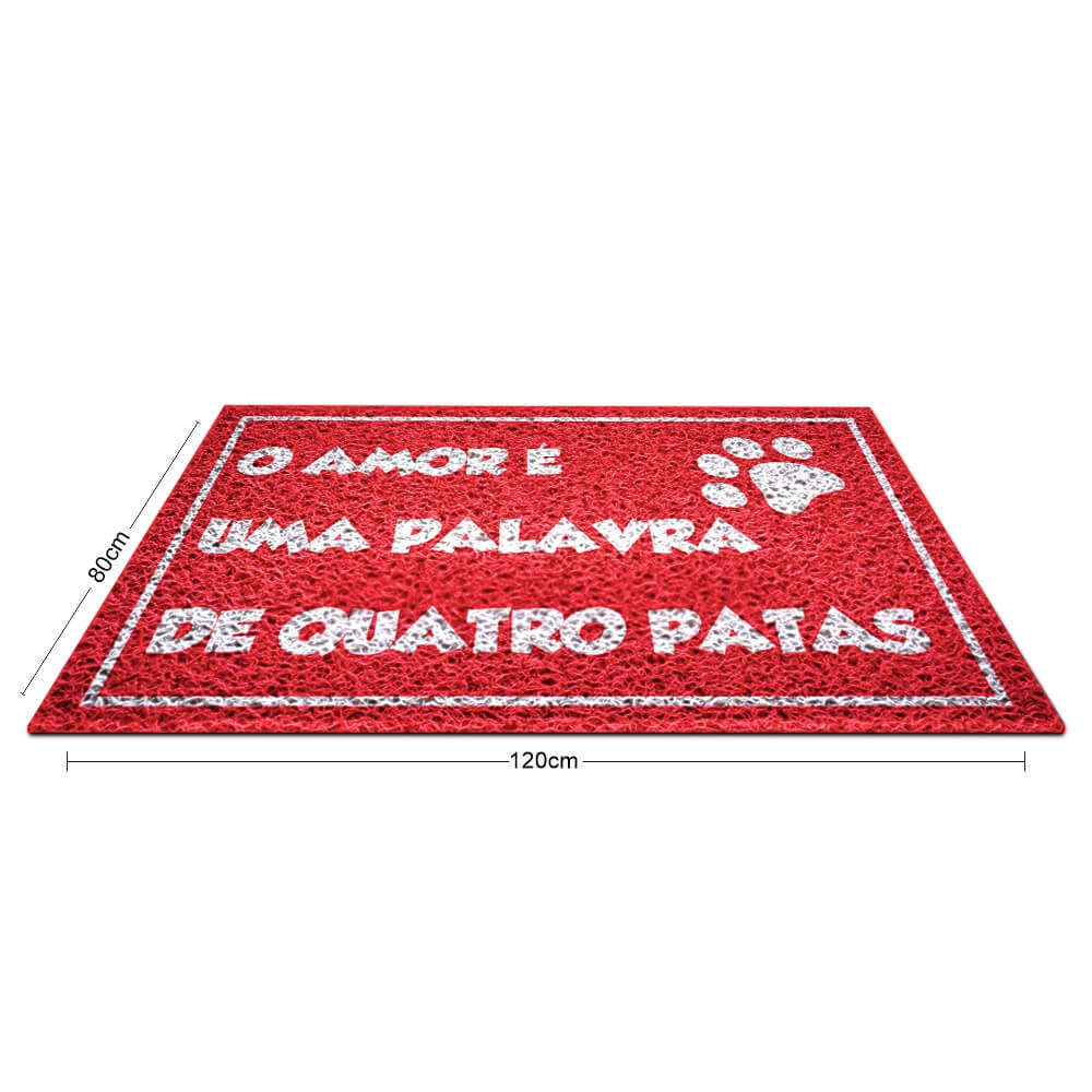 Tapete Capacho Pvc Vinílico 100% PVC Vermelho (1200x800mm)