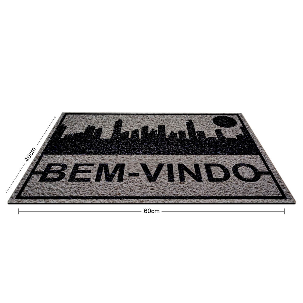 Tapete Capacho Pvc Vinílico 100% PVC Cinza (600x400mm)